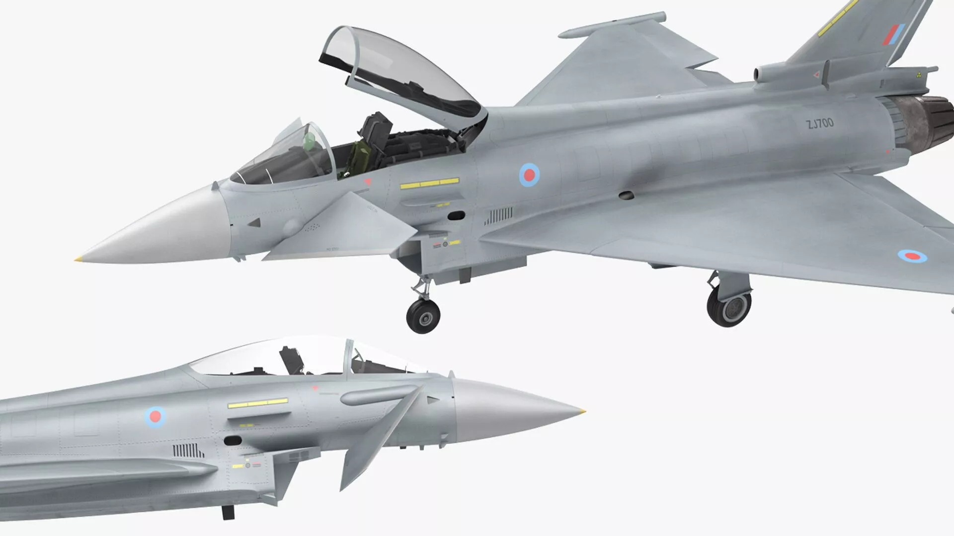 Eurofighter Typhoon Jet Rigged 3D model
