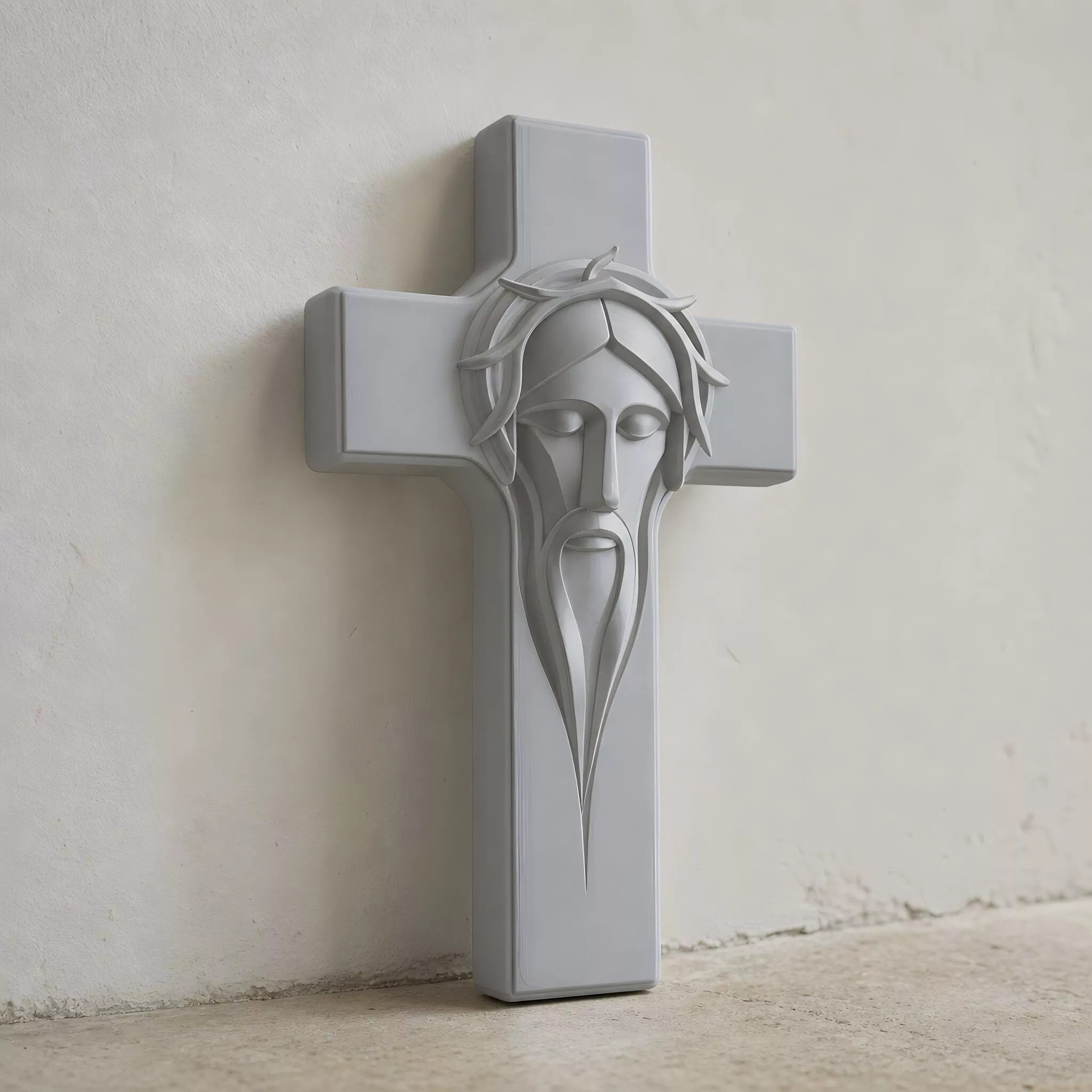 Clean Holy Face Cross 3D Print Model 3D print model