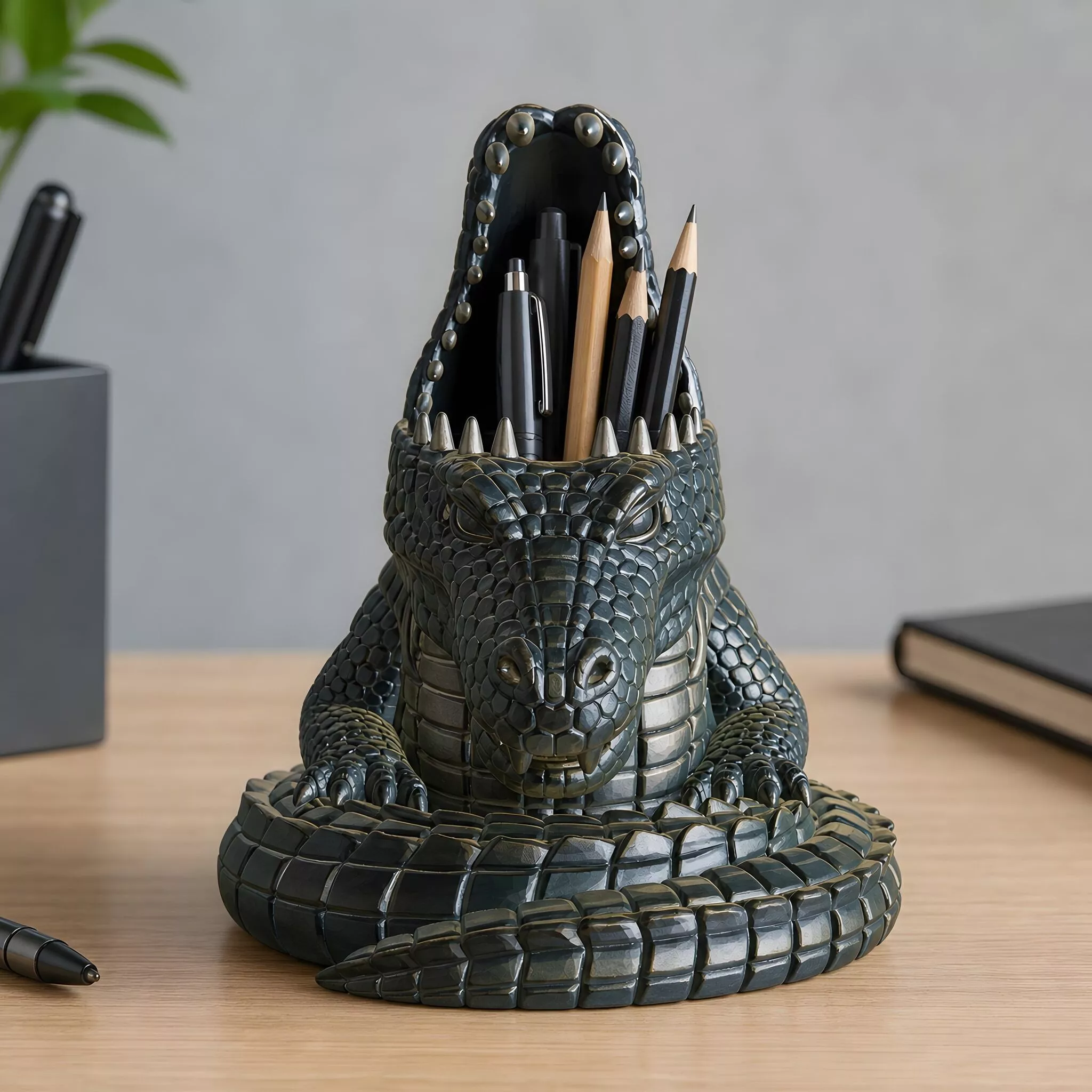 Open Jaw Crocodile Pen Holder 3D Print Model 3D print model