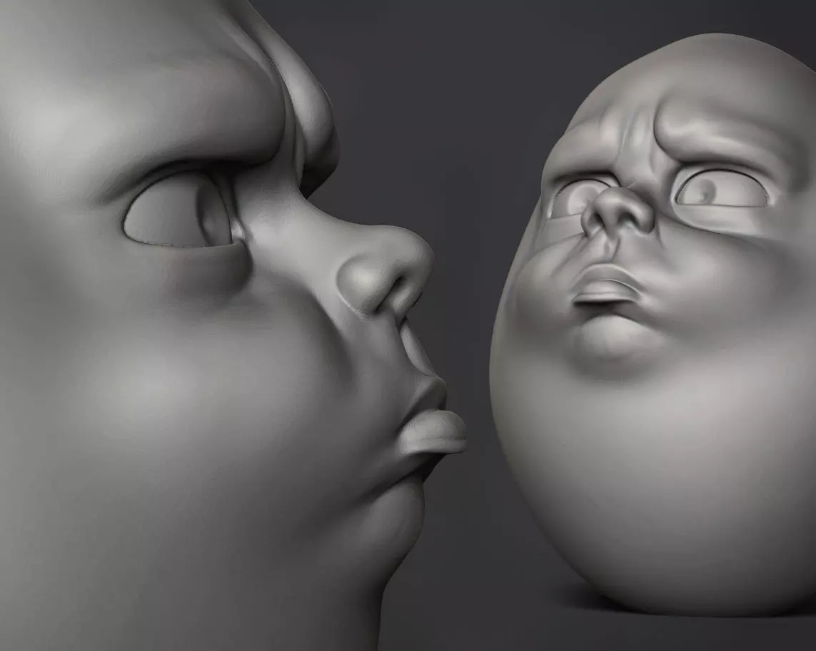 Sad Egg 3D print model_0