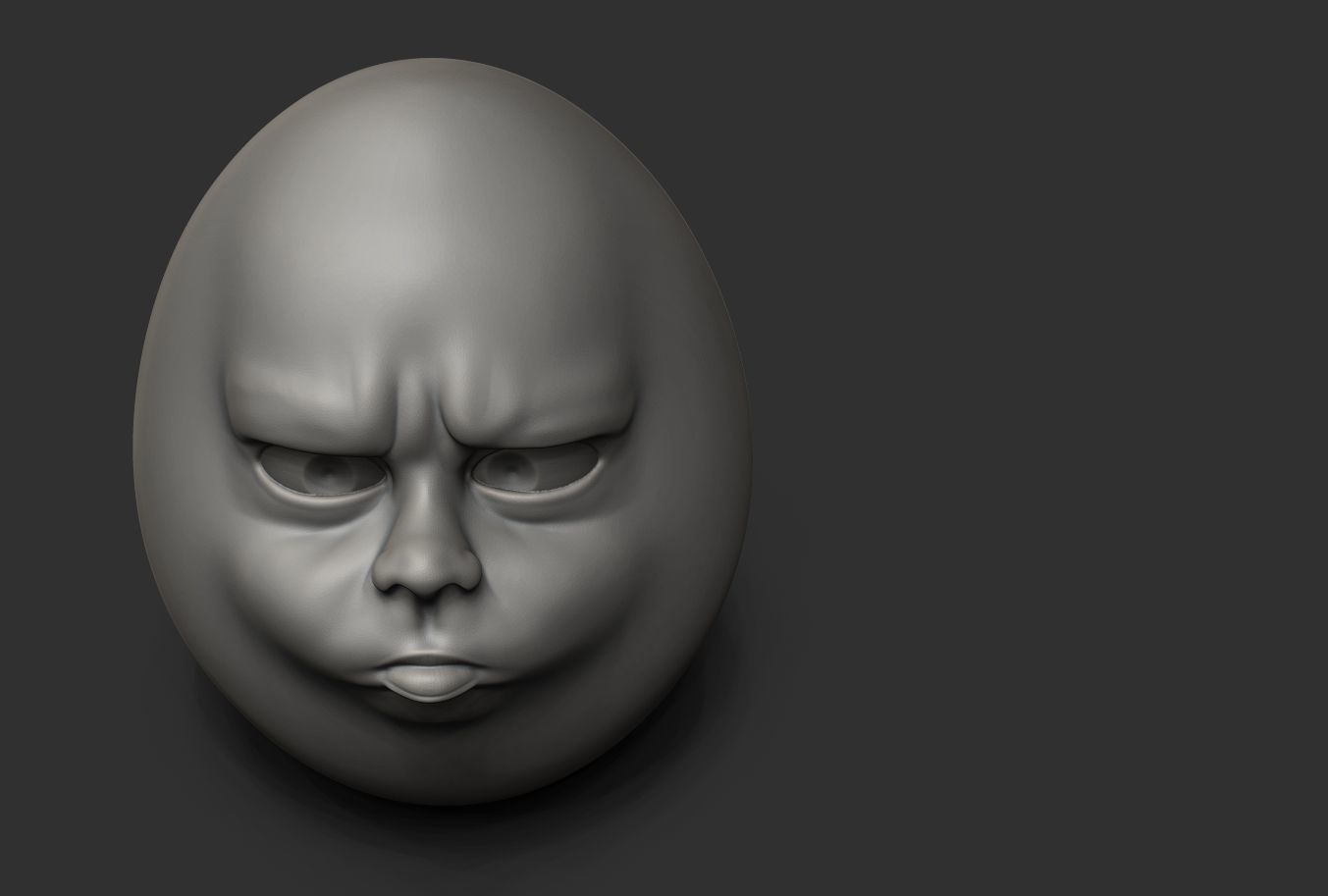 Sad Egg 3D print model_1