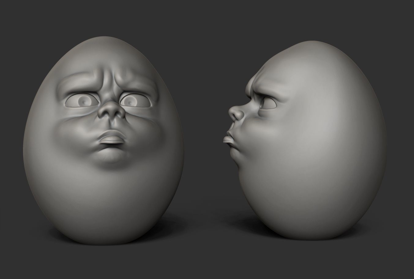 Sad Egg 3D print model_5