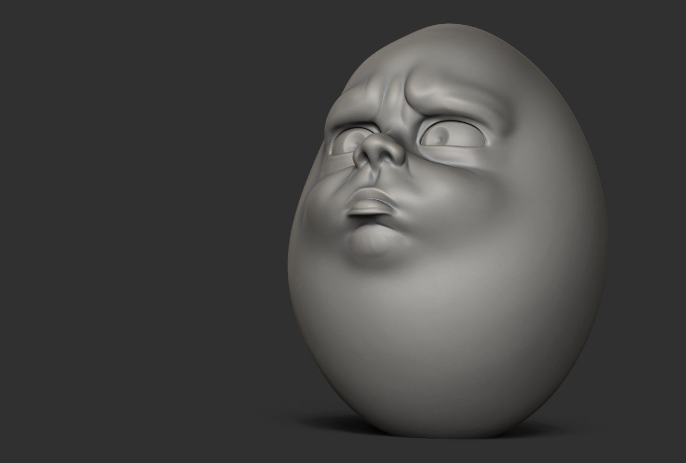 Sad Egg 3D print model_3