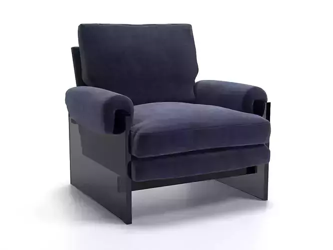 Lucite recliner chair - velvet