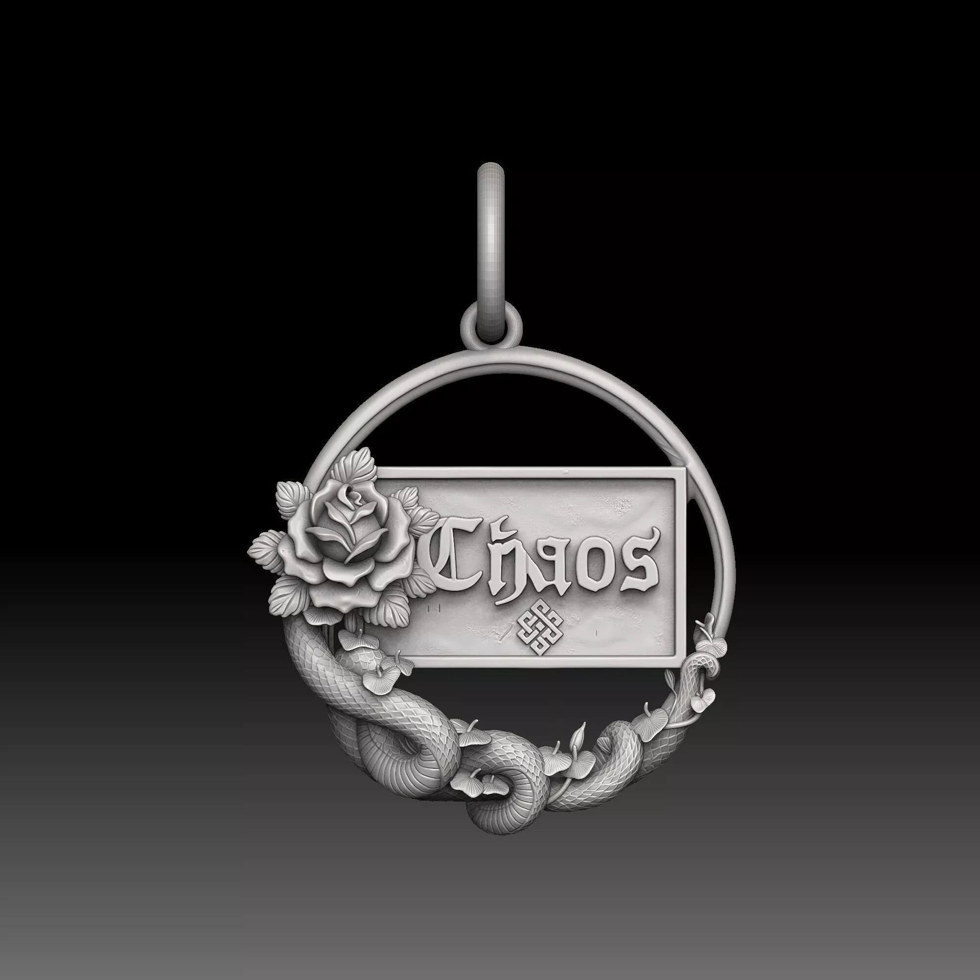 Chaos Order - one inch pendant 3D print model