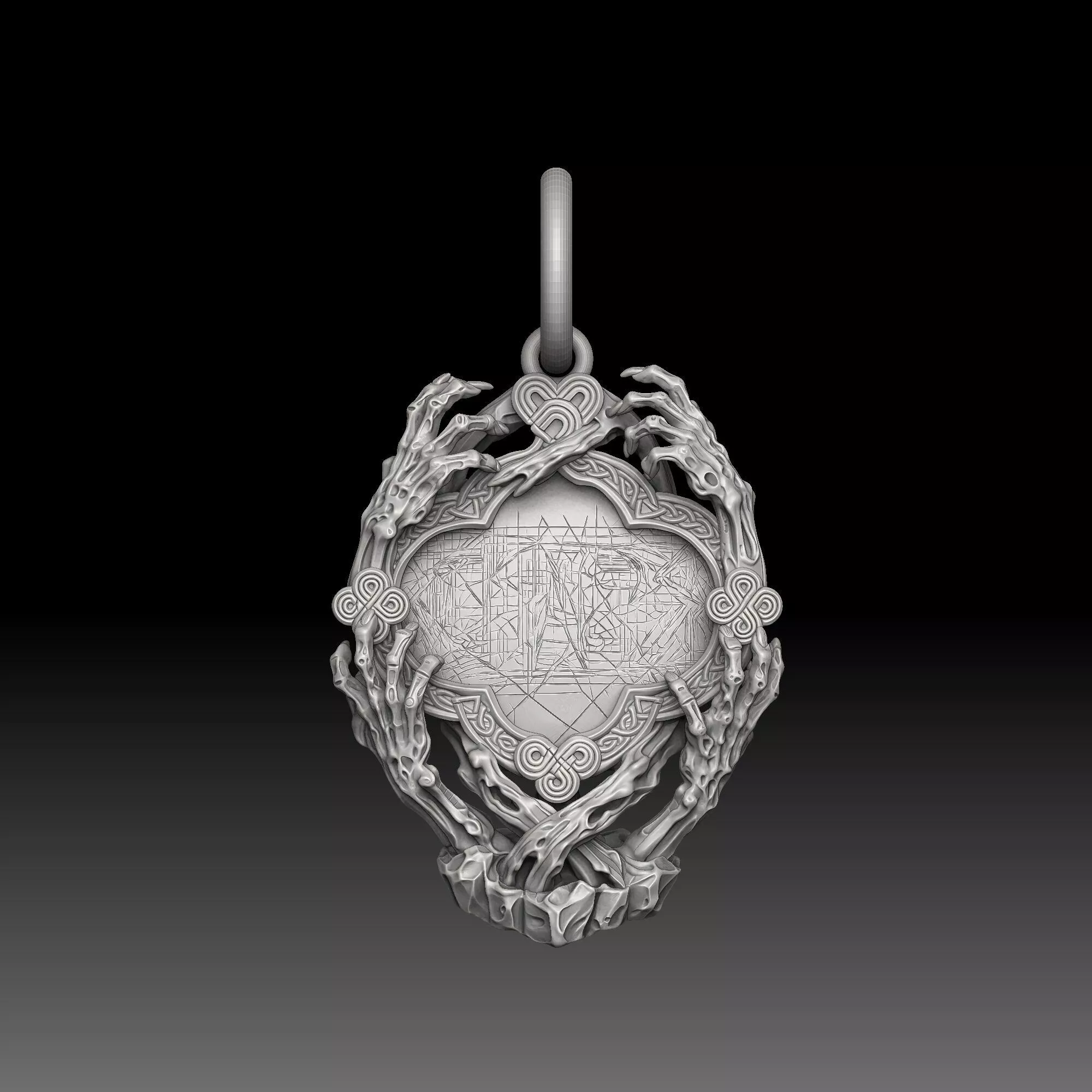Chaos Order - one inch pendant 3D print model