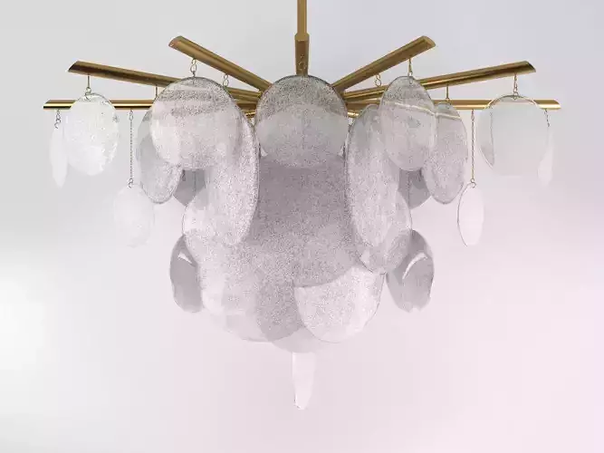 Nimbus chandelier with circles hanging from it