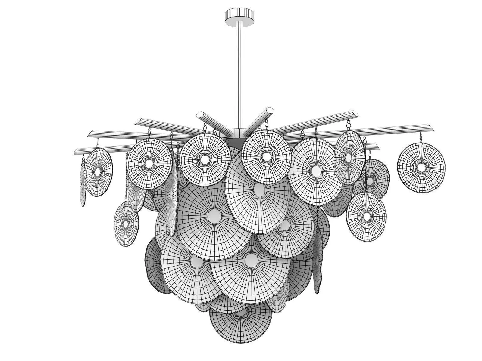 Nimbus chandelier with circles hanging from it 3D model_5