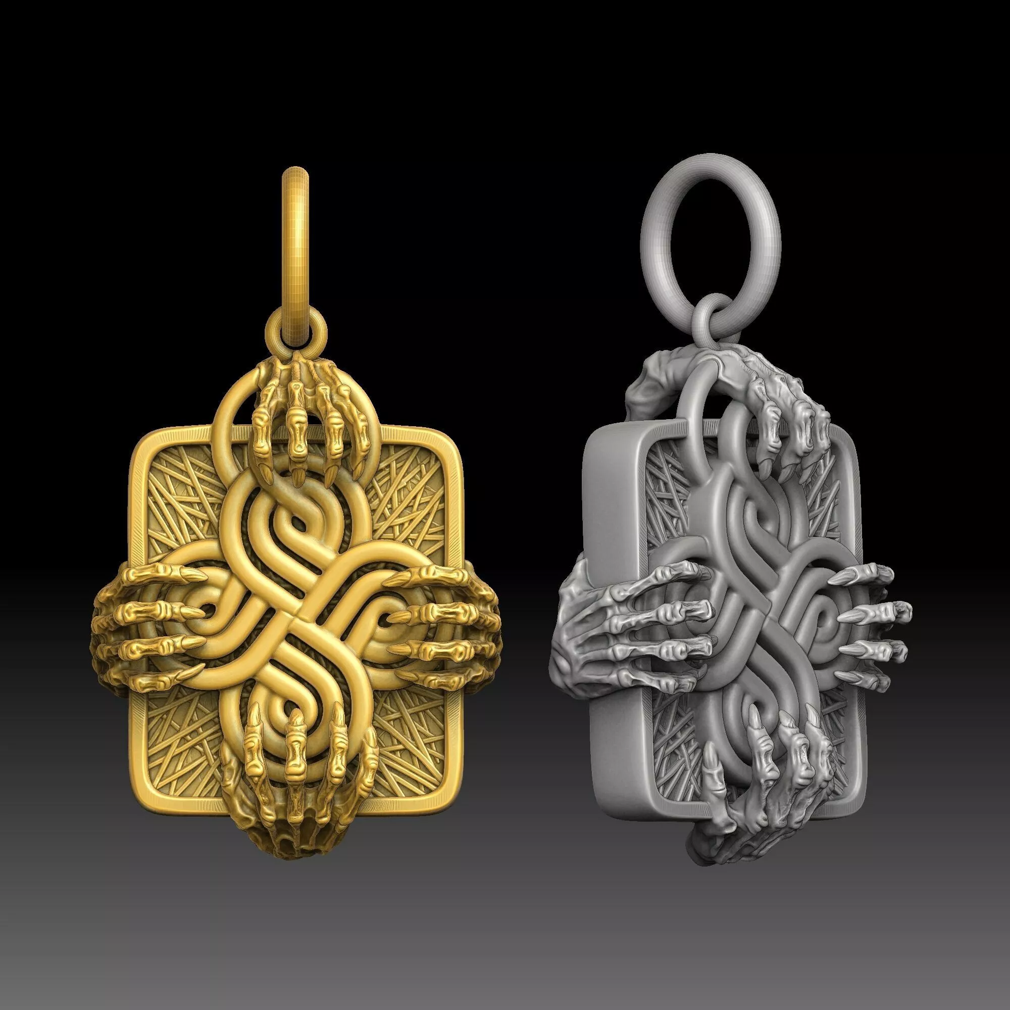 Chaos Order - one inch pendant 3D print model