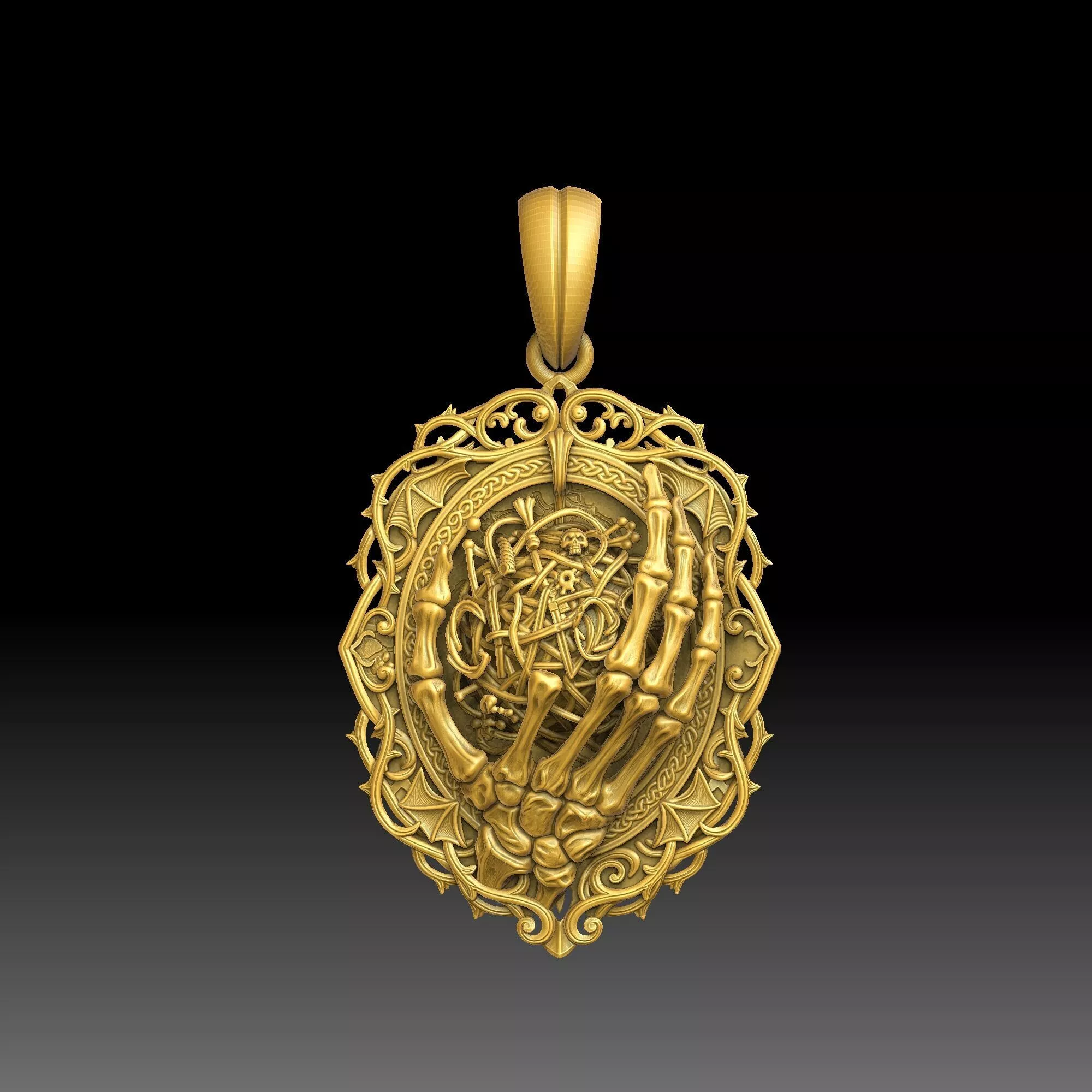 Chaos Order - one inch pendant 3D print model