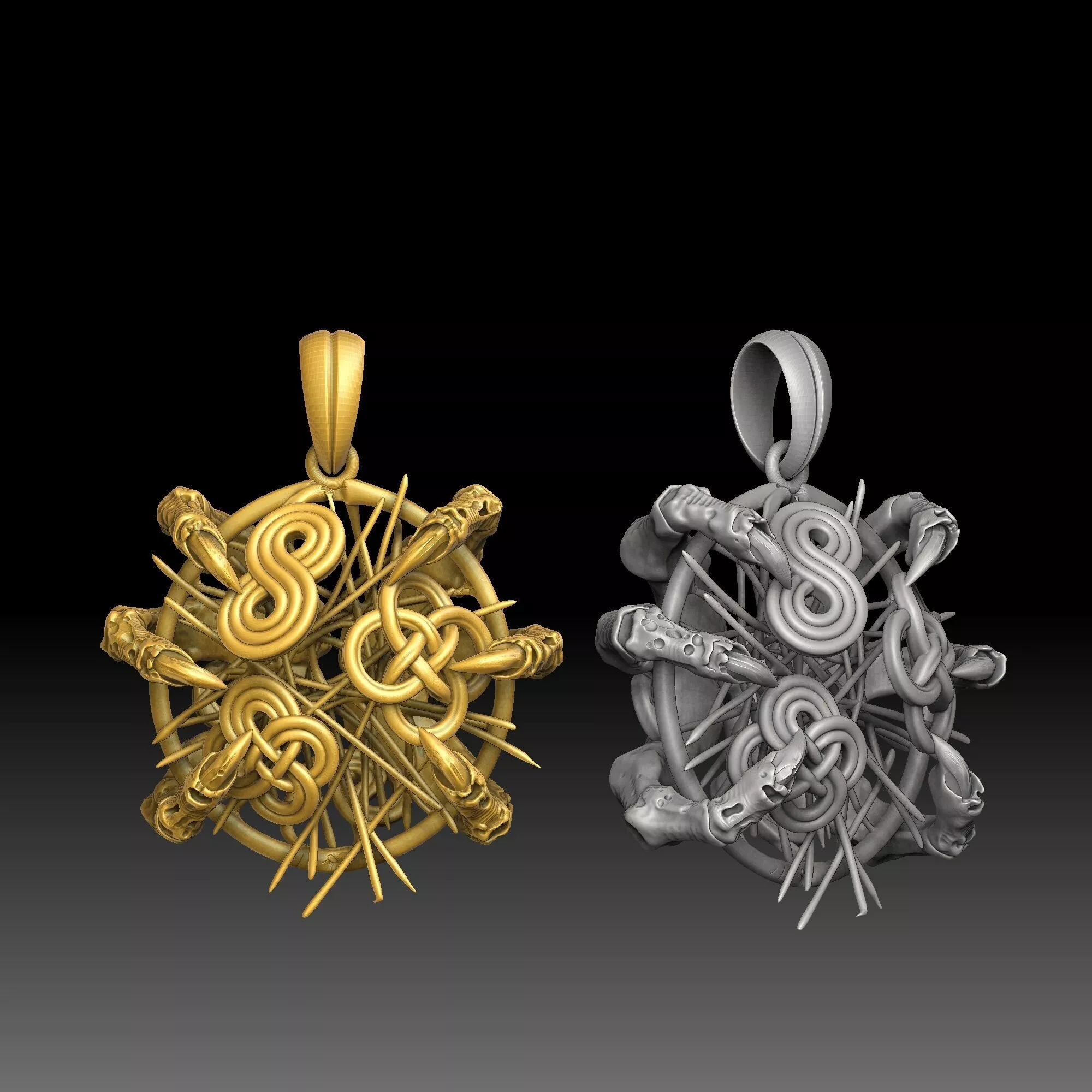 Chaos Order - one inch pendant 3D print model
