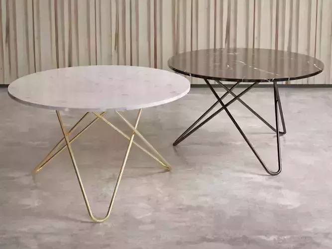 O Tables table with metal base 3D model
