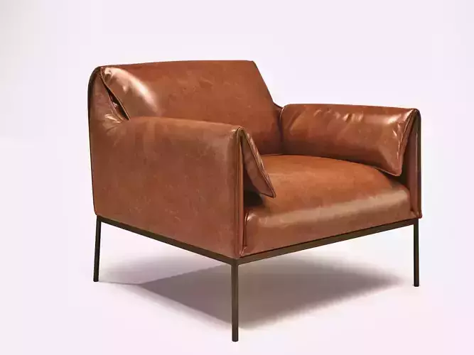 Virah person leather lounge chair 3D model