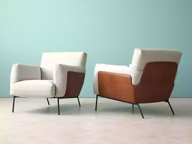 Keep lounge chair with legs 3D model