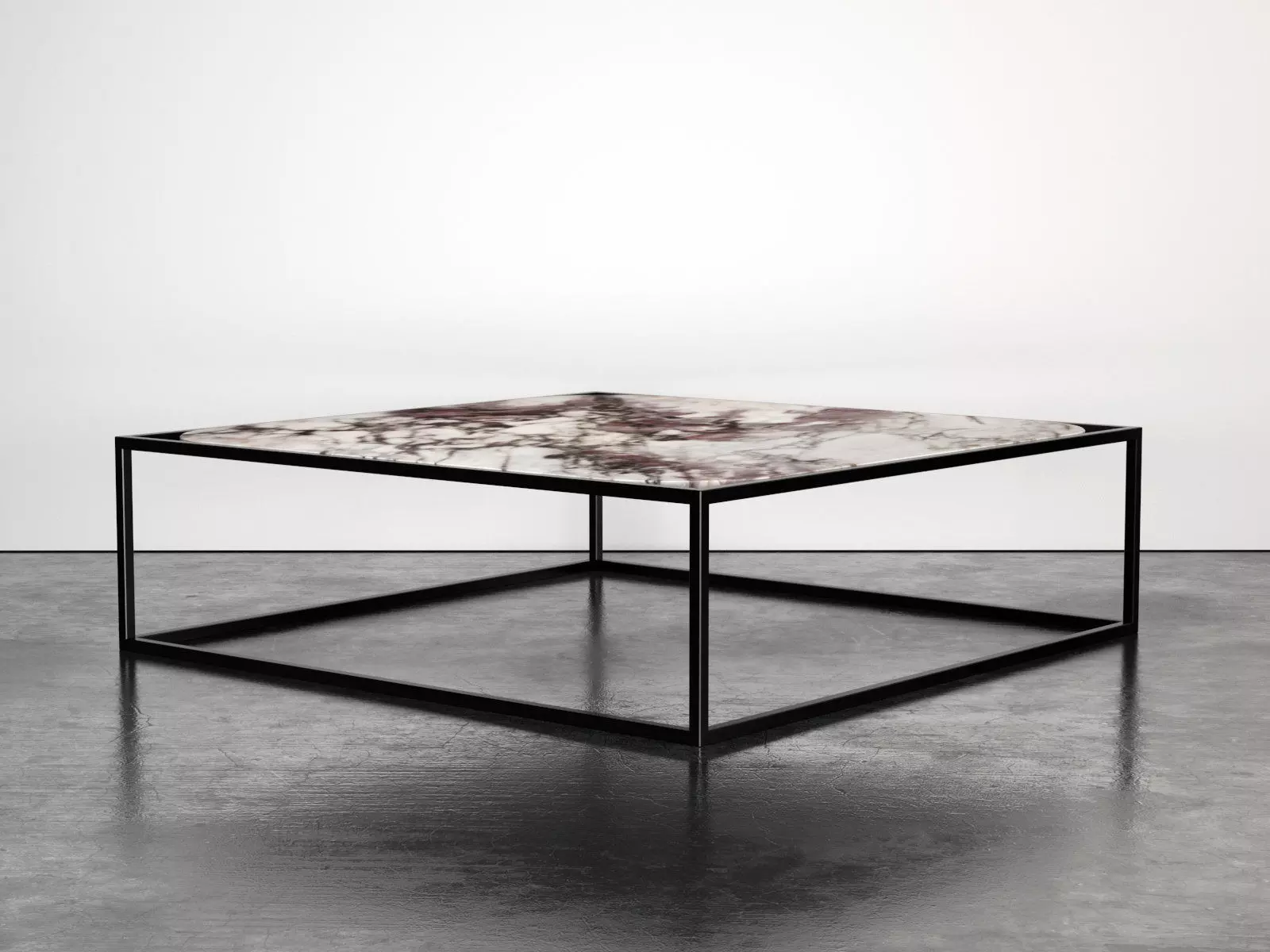 Paskal marble coffee table with metal frame 3D model_3