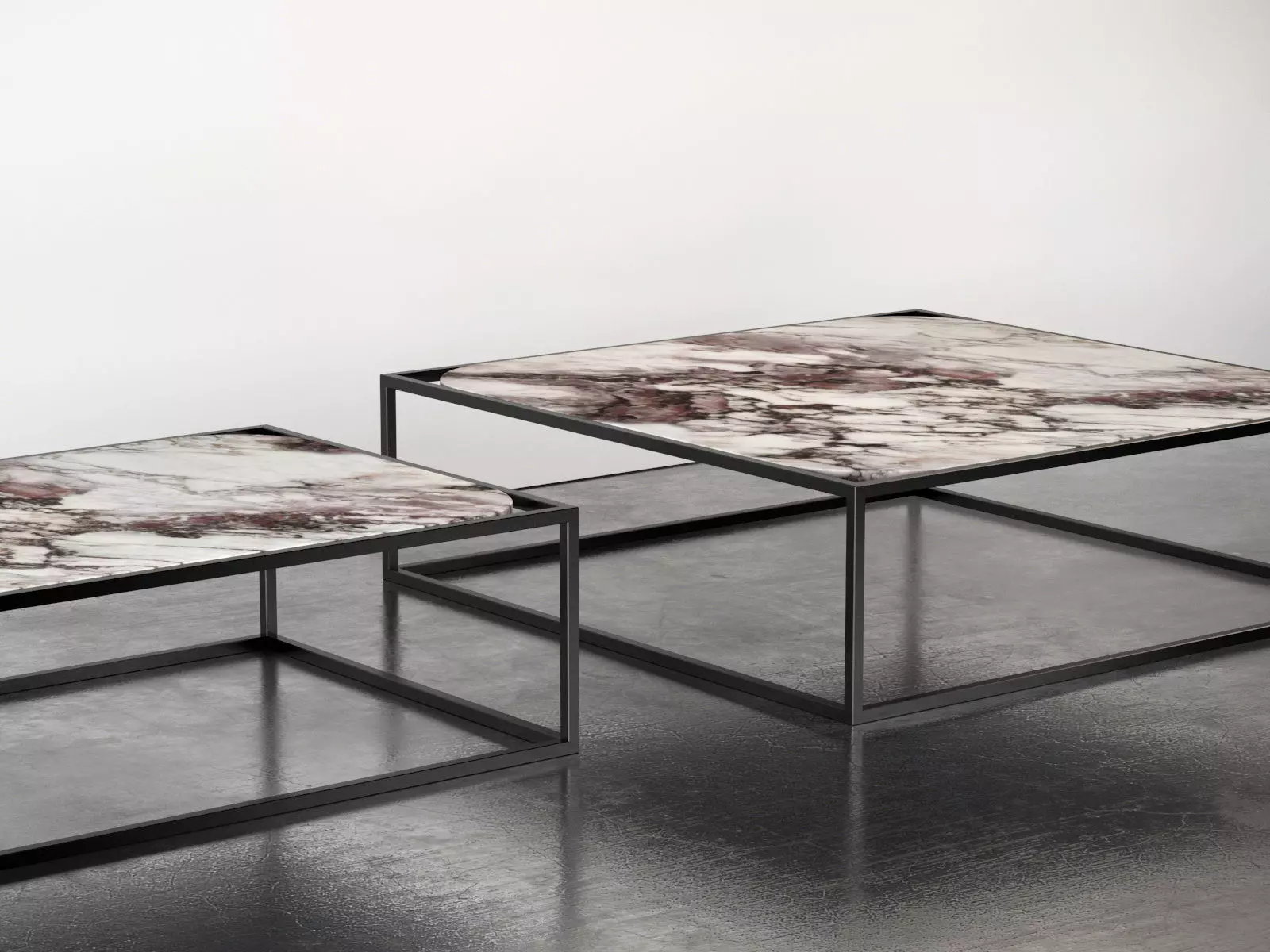 Paskal marble coffee table with metal frame 3D model_1