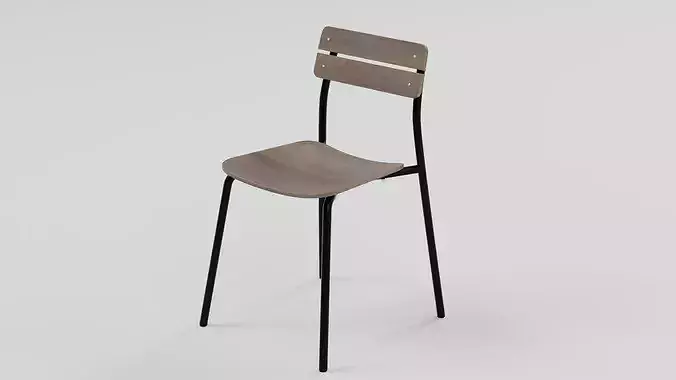 Marlow Industrial Slat-Back Dining Chair 01