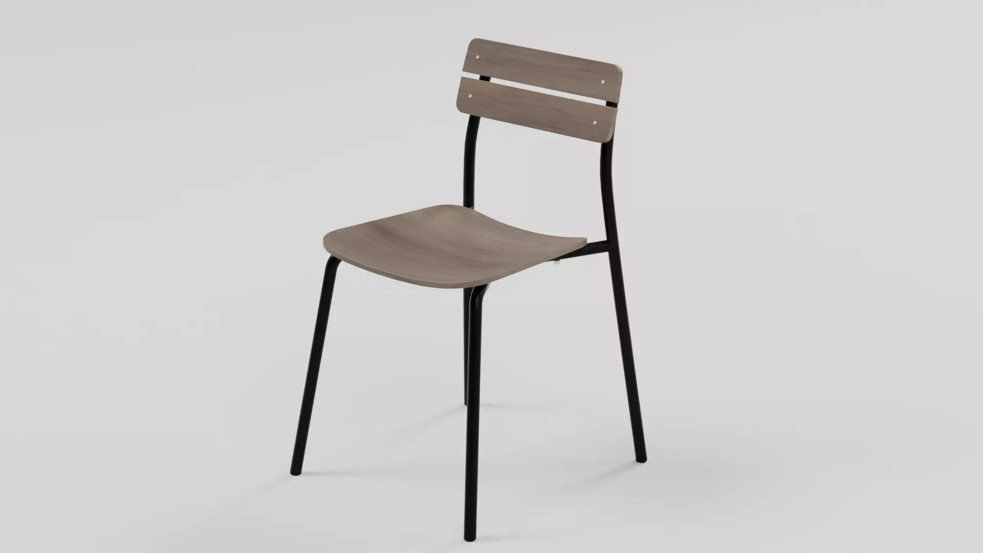 Marlow Industrial Slat-Back Dining Chair 01 Low-poly 3D model