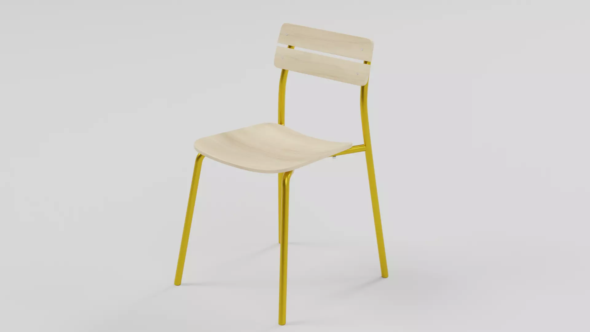 Marlow Industrial Slat-Back Dining Chair 03 Low-poly 3D model