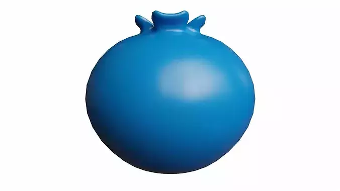 Blueberry Cartoon Stylized Fruits 3D model 2