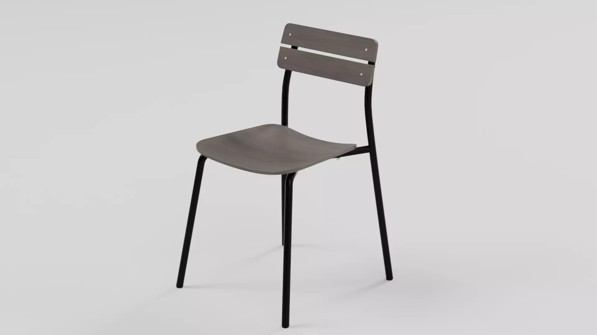 Marlow Industrial Slat-Back Dining Chair 04 Low-poly 3D model