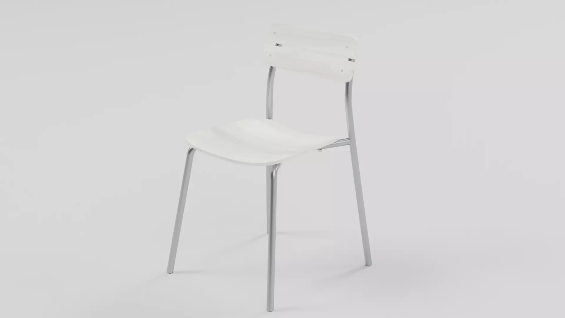 Marlow Industrial Slat-Back Dining Chair 05 Low-poly 3D model