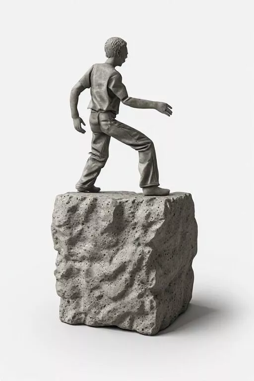 Man Standing On Rock 3D print model