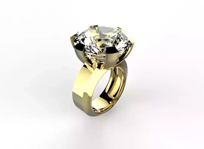 Ring gold with diamond in center