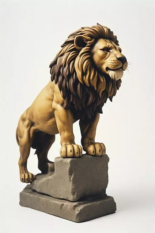 Lion Standing On Rock 3D print model
