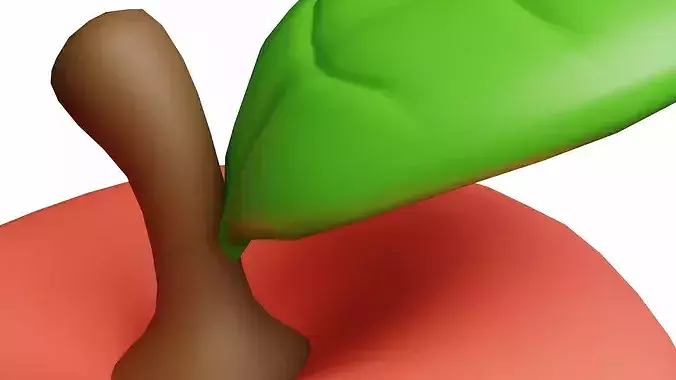 Apple Cartoon Stylized Fruits 3D model 5