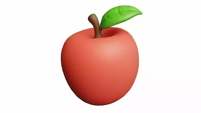 Apple Cartoon Stylized Fruits 3D model