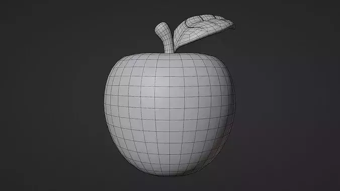Apple Cartoon Stylized Fruits 3D model 7