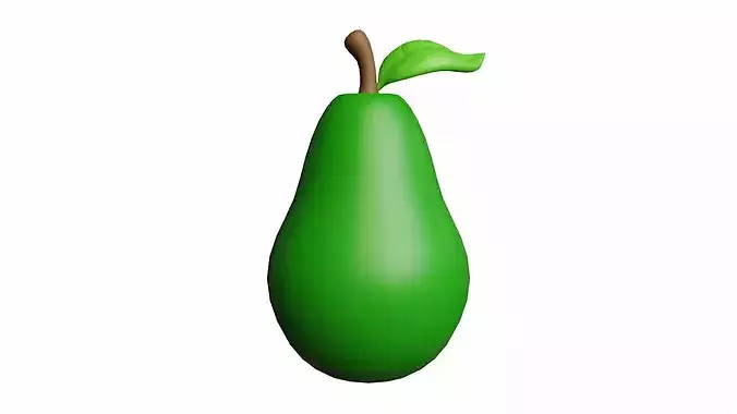 Avocado Cartoon Stylized Fruits 3D model 2
