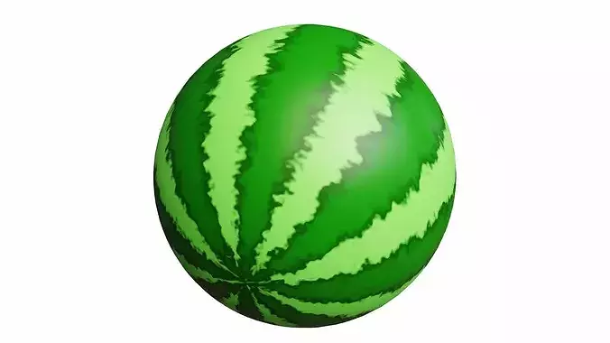 Watermelon Cartoon Stylized Fruits 3D model 4