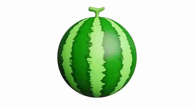 Watermelon Cartoon Stylized Fruits 3D model 2