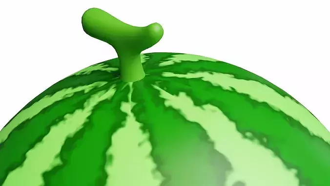 Watermelon Cartoon Stylized Fruits 3D model 5