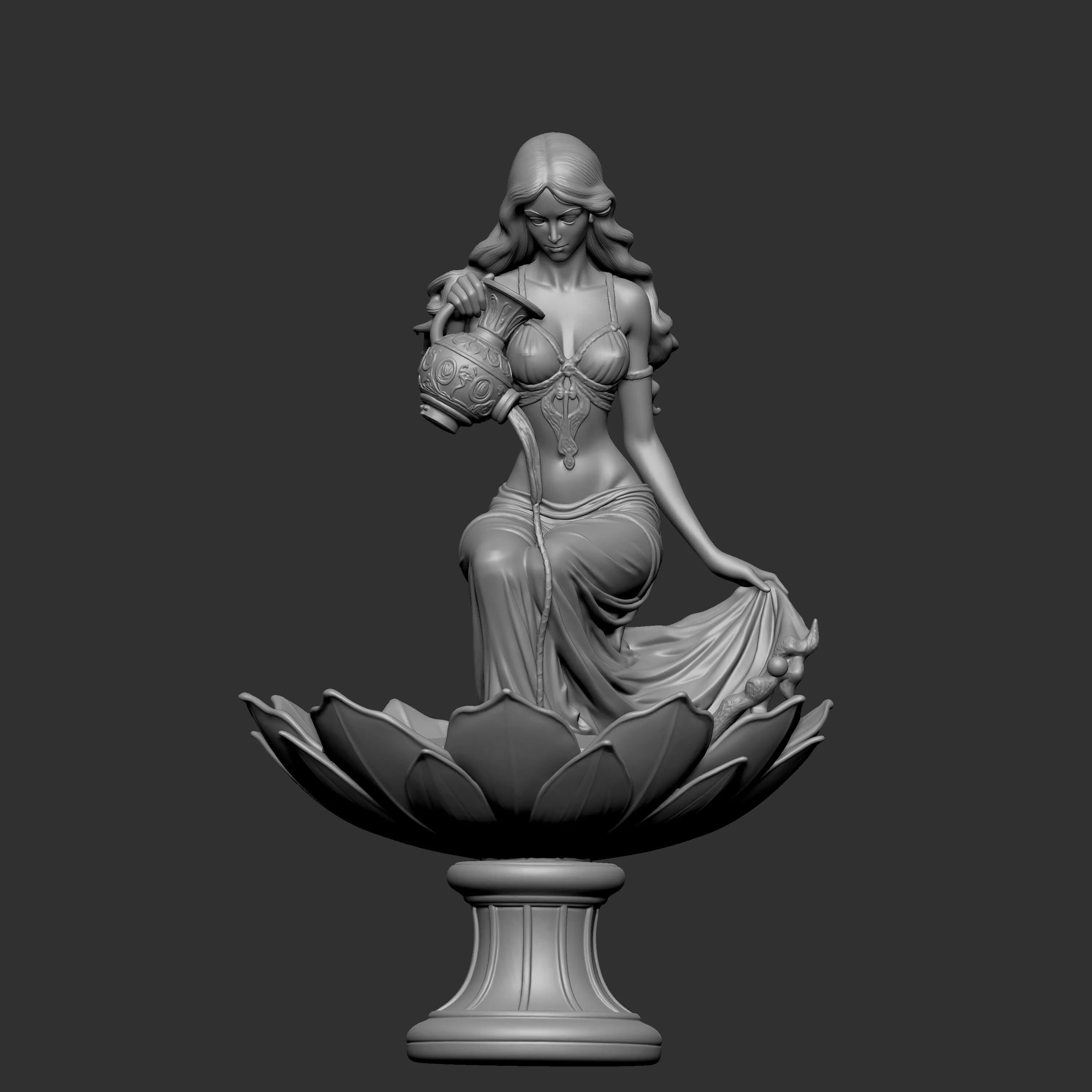 classical-style female statue 3D print model