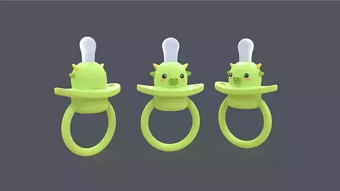 Low-Poly Dragon Baby Pacifier