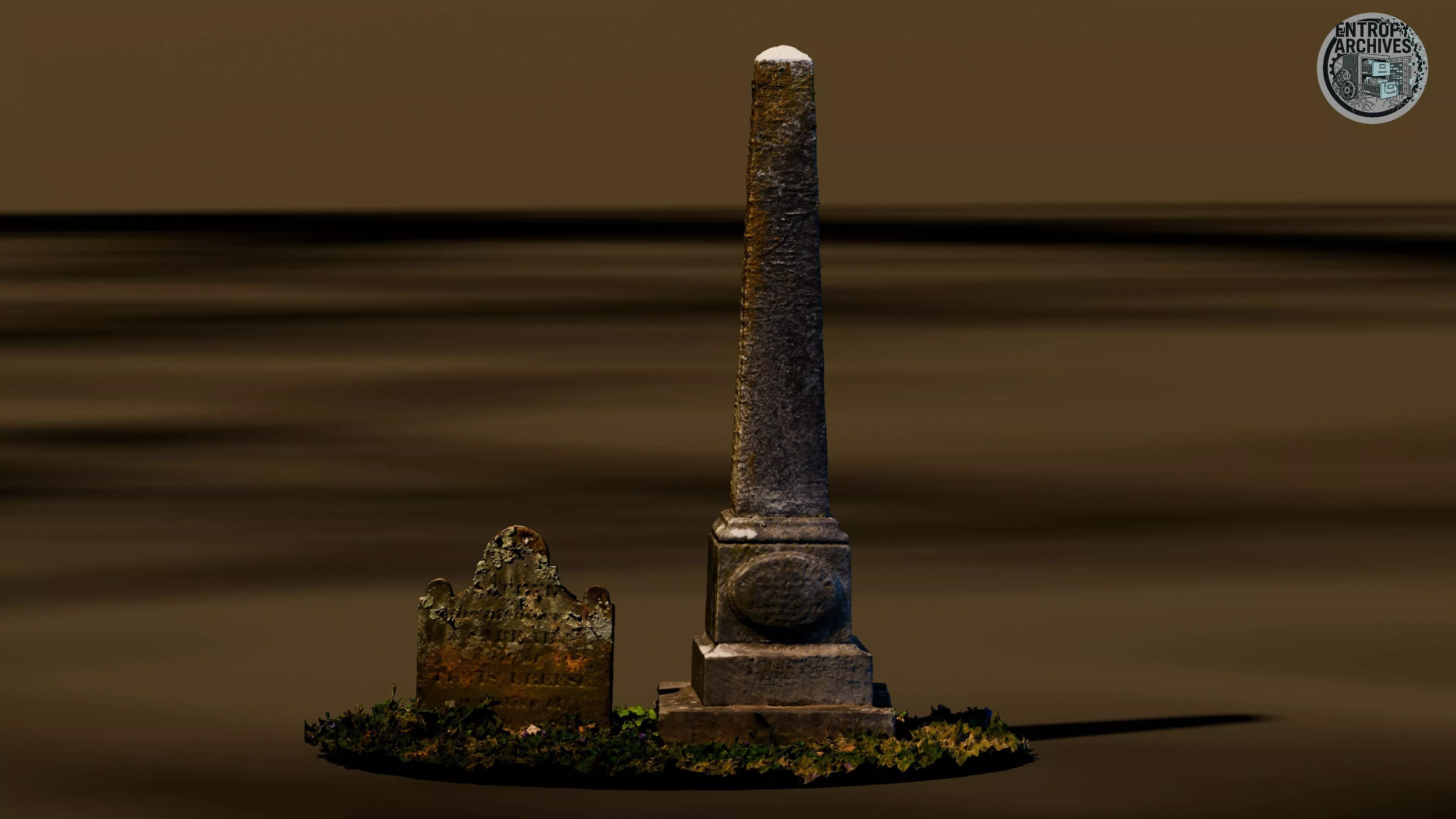 Obelisk and Headstone Set - 16K High Poly Source 3D model