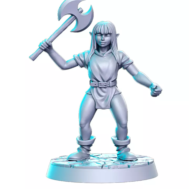 Goblin Axe IV - Board Game Miniature STL 3D print model