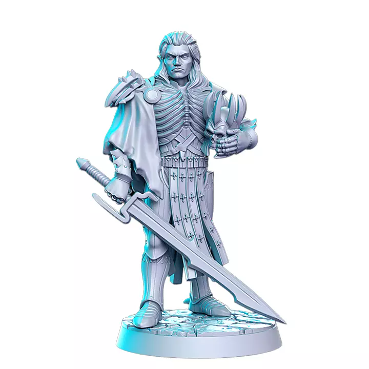 Arnodin Elven Deathknight Leader V - Heroic Scale Miniature 3D print model
