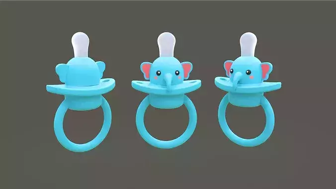 Low-Poly Elephant Baby Pacifier