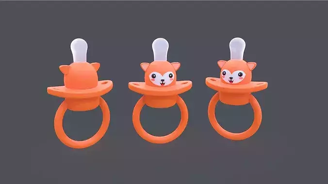 Low-Poly Fox Baby Pacifier
