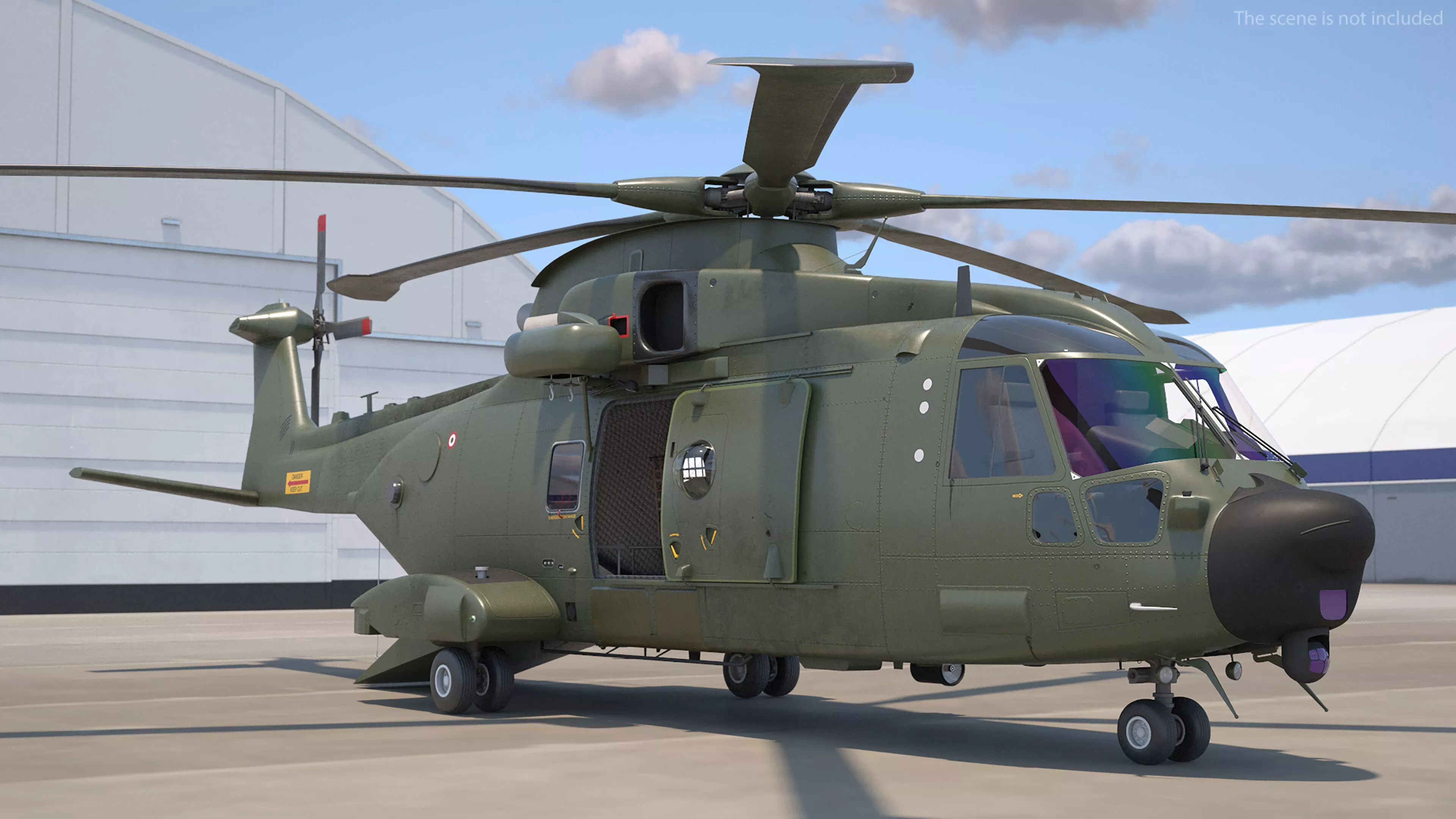 AgustaWestland AW101 Merlin Royal Air Force Rigged Cinema 4D 3D model