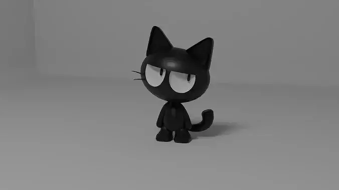 Cute Black Cat figure 3D Printable 