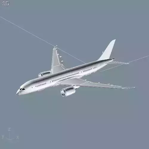 Boeing 787-8 comercial aircraft cad model 3D model