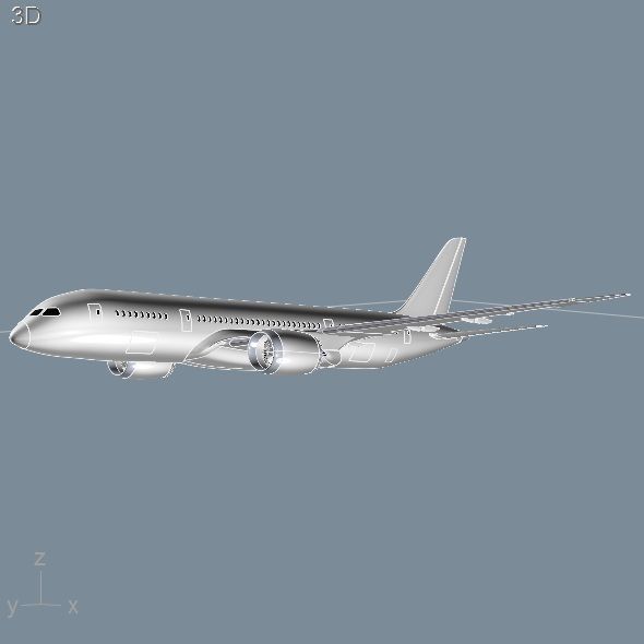 Boeing 787-8 comercial aircraft cad model 3D model_1