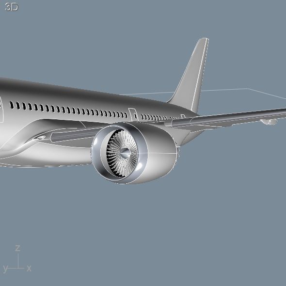 Boeing 787-8 comercial aircraft cad model 3D model_5