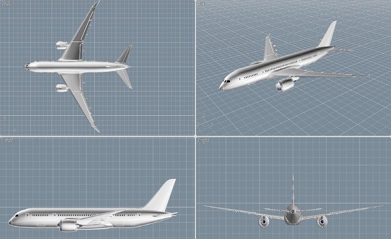 Boeing 787-8 comercial aircraft cad model 3D model_7