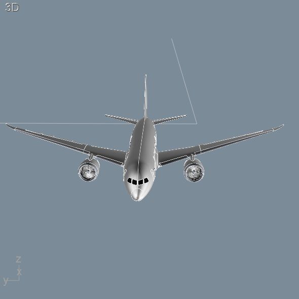 Boeing 787-8 comercial aircraft cad model 3D model_3